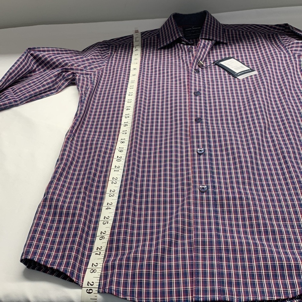 Daniel Hechter Plaid Long Sleeve Modern Fit Shirt No Iron Size M NWT - Picture 12 of 12